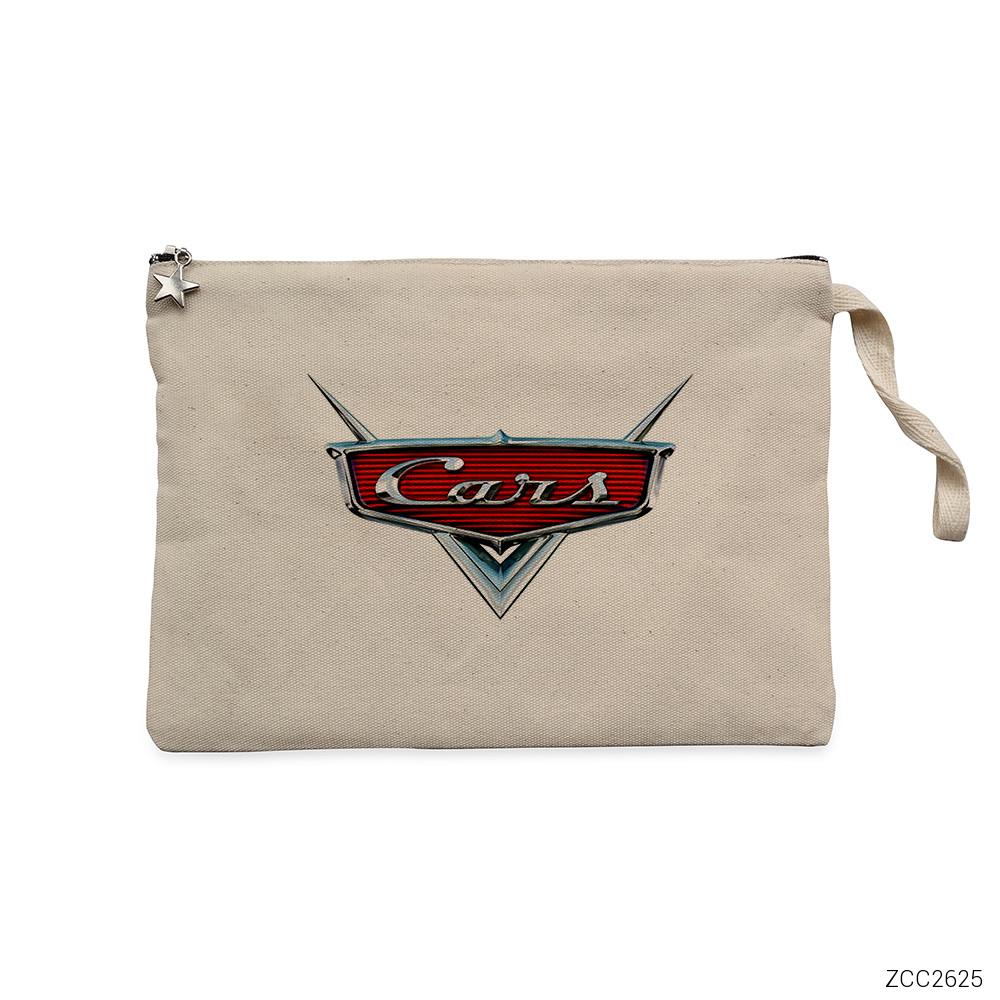 Cars Logo Krem Clutch Astarlı Cüzdan / El Çantası