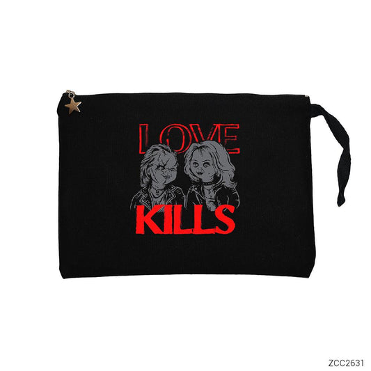 Chucky Love Kills Siyah Clutch Astarlı Cüzdan / El Çantası