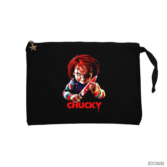 Chucky Murderer Siyah Clutch Astarlı Cüzdan / El Çantası