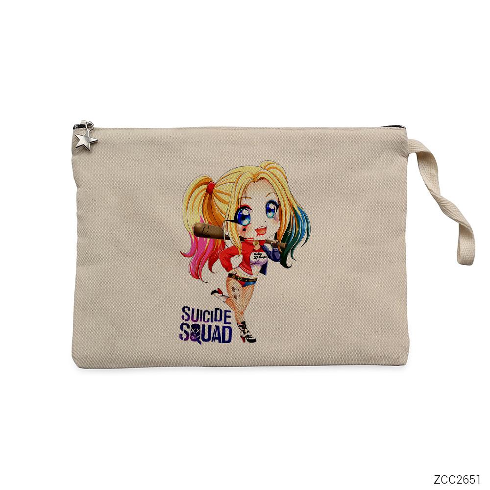 Harley Quuin Cartoon Krem Clutch Astarlı Cüzdan / El Çantası