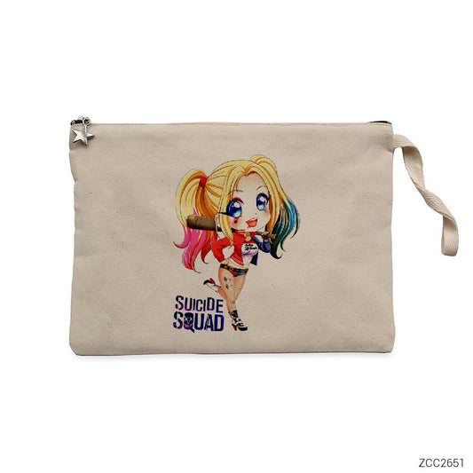 Harley Quuin Cartoon Krem Clutch Astarlı Cüzdan / El Çantası