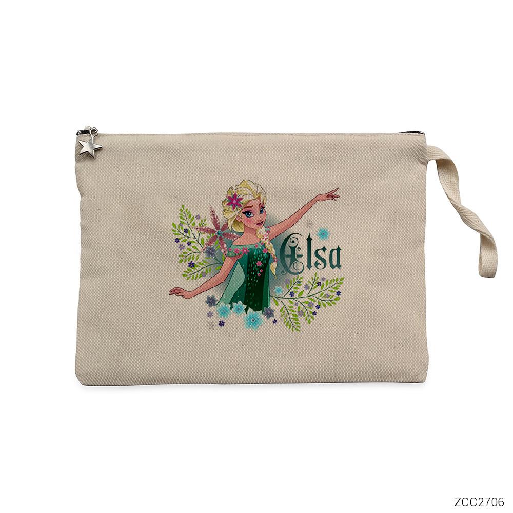 Karlar Ülkesi Elsa Krem Clutch Astarlı Cüzdan / El Çantası