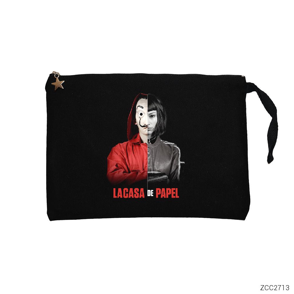 La Casa De Papel Half Tokio Siyah Clutch Astarlı Cüzdan / El Çantası