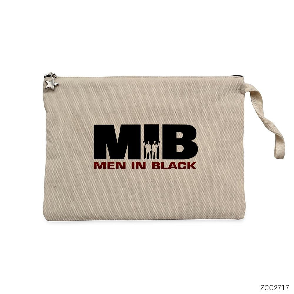 Men in Black Logo - 3 Krem Clutch Astarlı Cüzdan / El Çantası