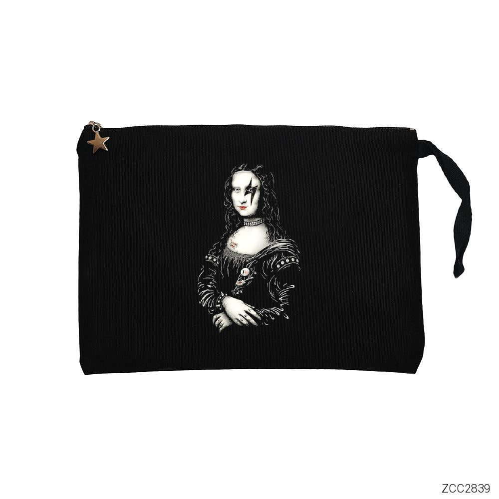 Mona Lisa Siyah Clutch Astarlı Cüzdan / El Çantası