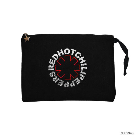 Red Hot Chilipeppers Siyah Clutch Astarlı Cüzdan / El Çantası