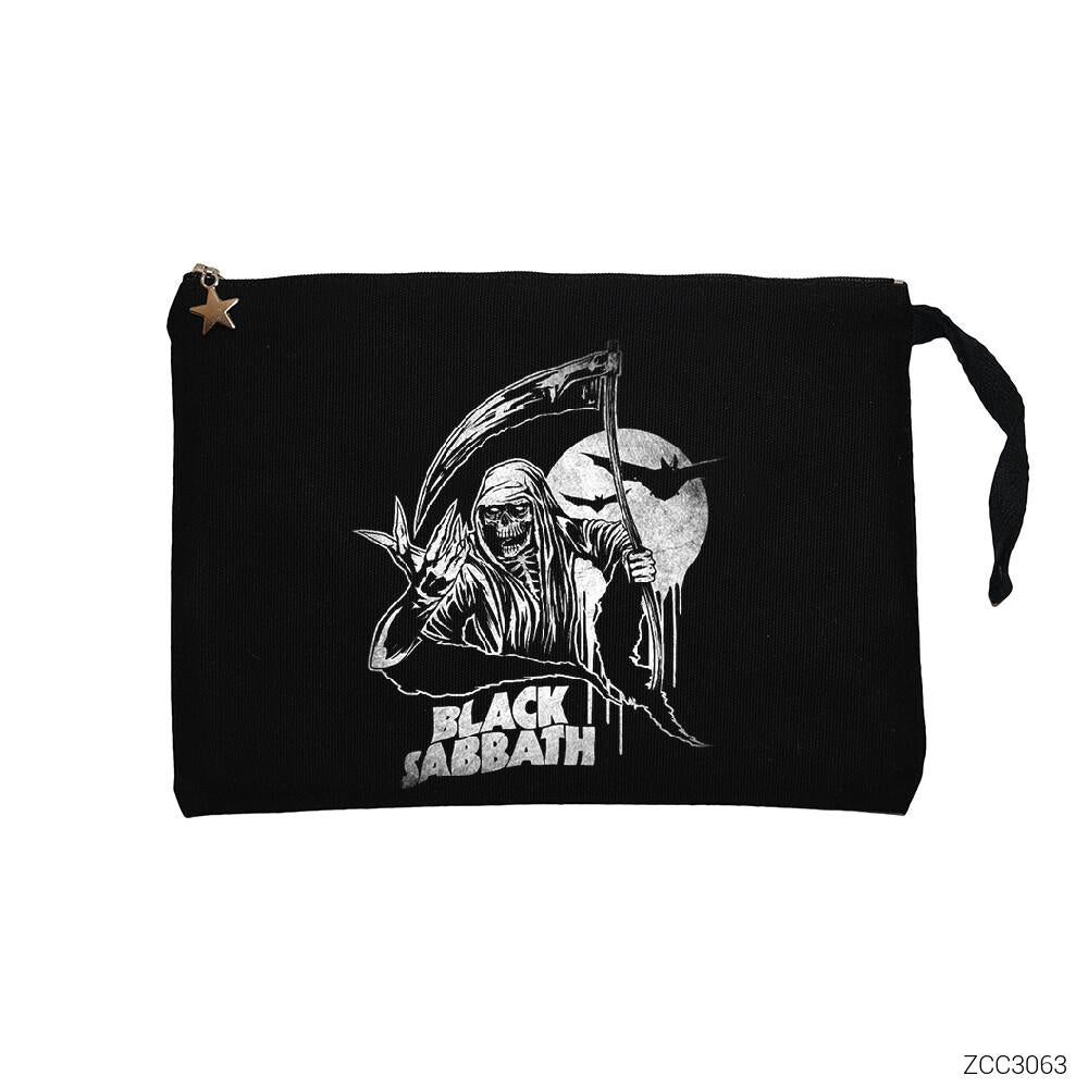 Black Sabbath in Dark Siyah Clutch Astarlı Cüzdan / El Çantası