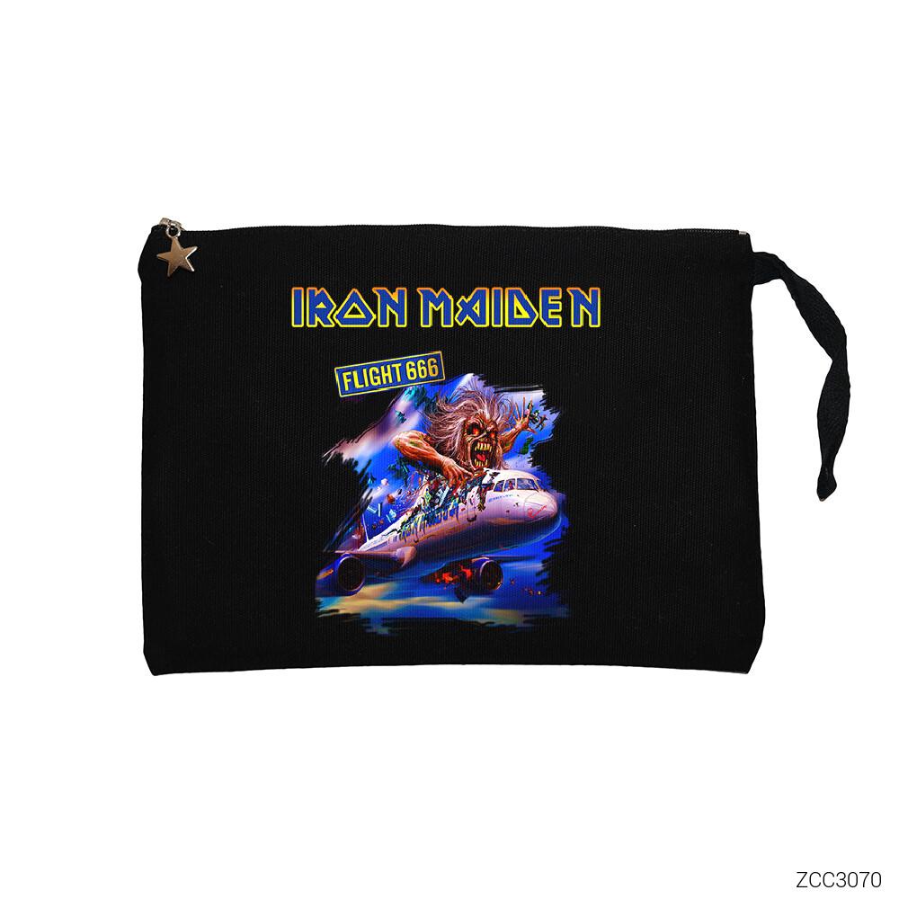 Iron Maiden Flight 666 Siyah Clutch Astarlı Cüzdan / El Çantası