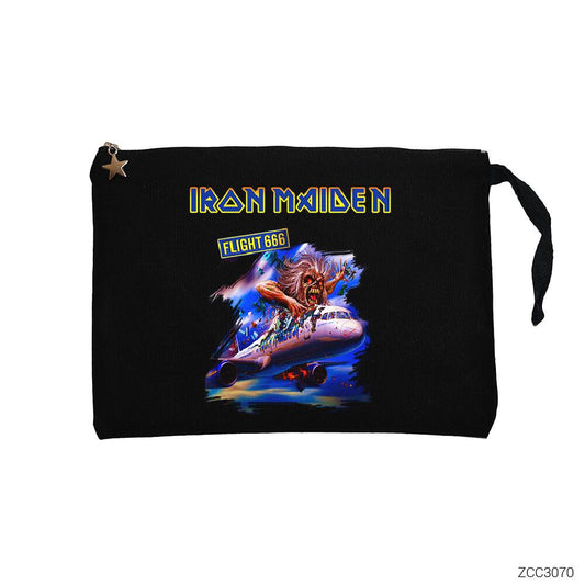 Iron Maiden Flight 666 Siyah Clutch Astarlı Cüzdan / El Çantası