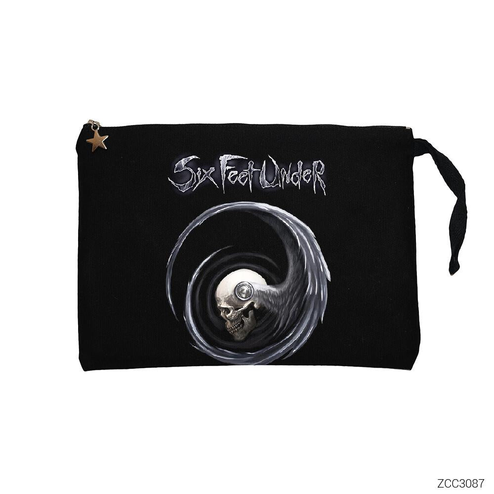 Six Feet Under Wake The Night Siyah Clutch Astarlı Cüzdan / El Çantası
