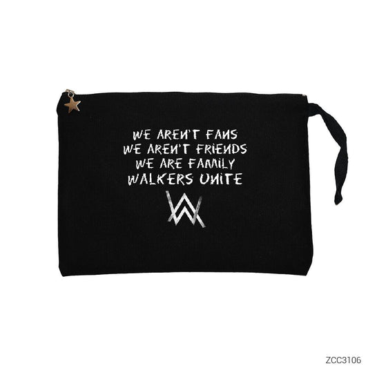 Alan Walker We Are Family Siyah Clutch Astarlı Cüzdan / El Çantası