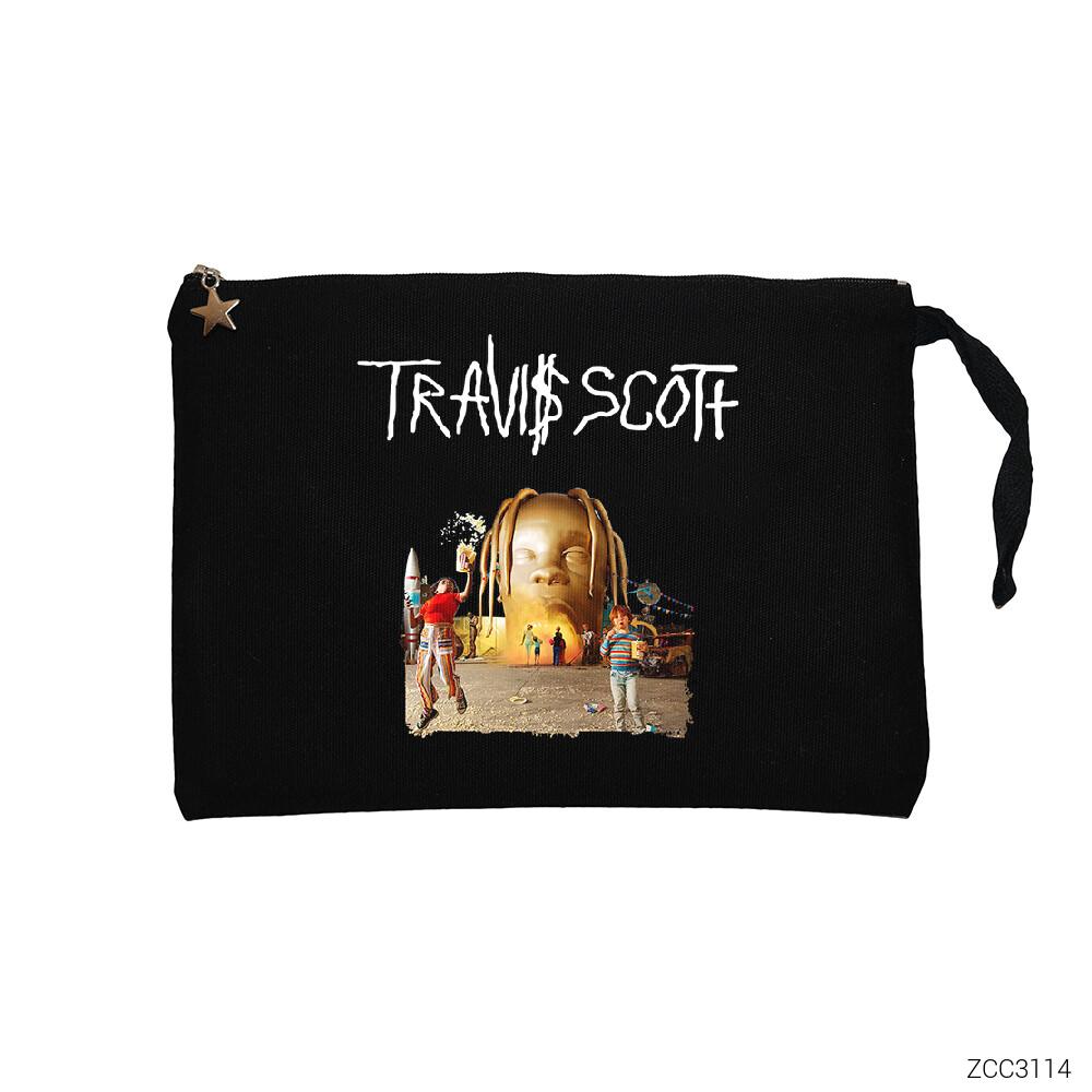 Travis Scott Siyah Clutch Astarlı Cüzdan / El Çantası