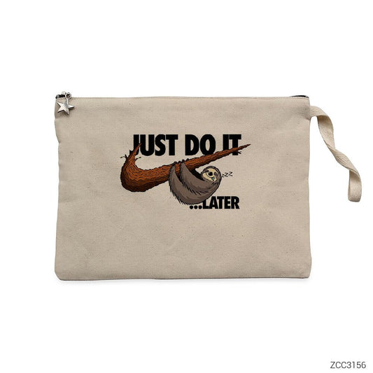 Just Do It Later Krem Clutch Astarlı Cüzdan / El Çantası