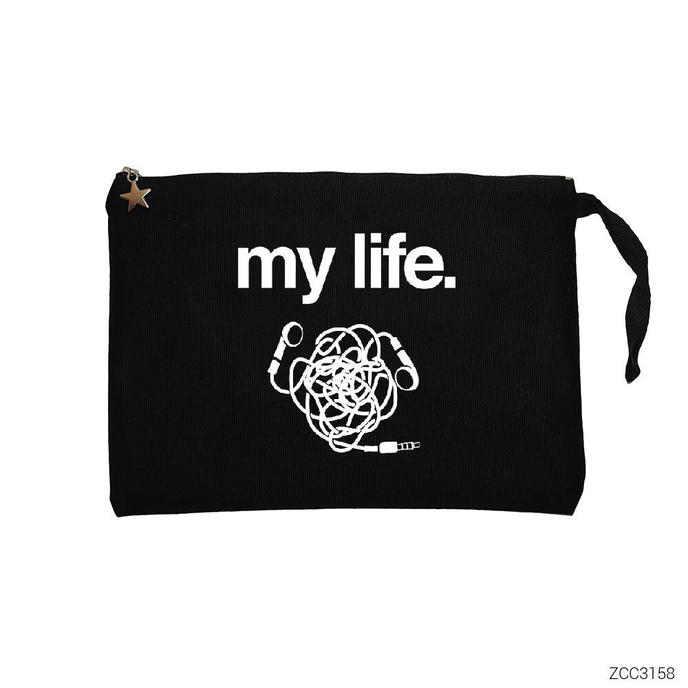 My Life Siyah Clutch Astarlı Cüzdan / El Çantası
