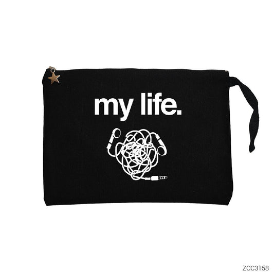 My Life Siyah Clutch Astarlı Cüzdan / El Çantası