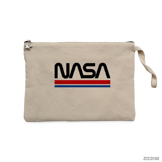Nasa Red Blue Krem Clutch Astarlı Cüzdan / El Çantası