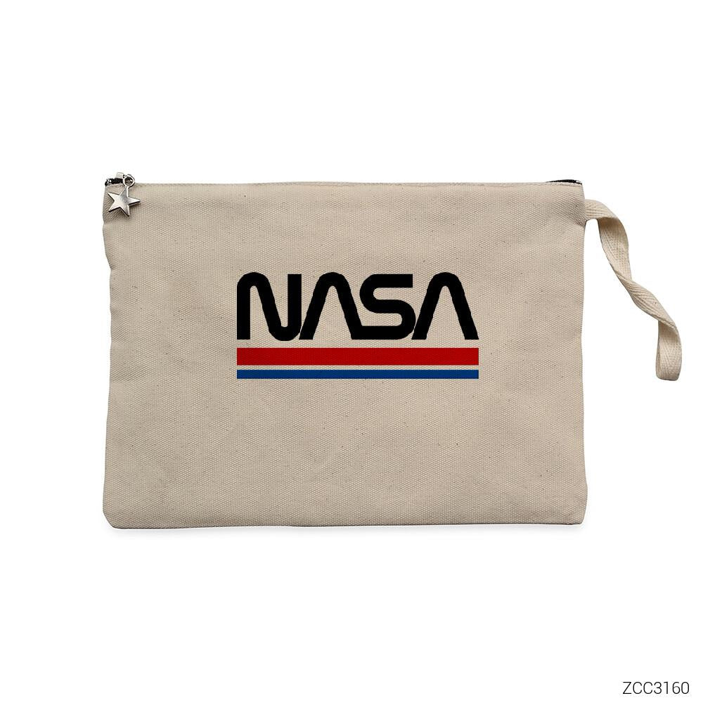Nasa Red Blue Krem Clutch Astarlı Cüzdan / El Çantası