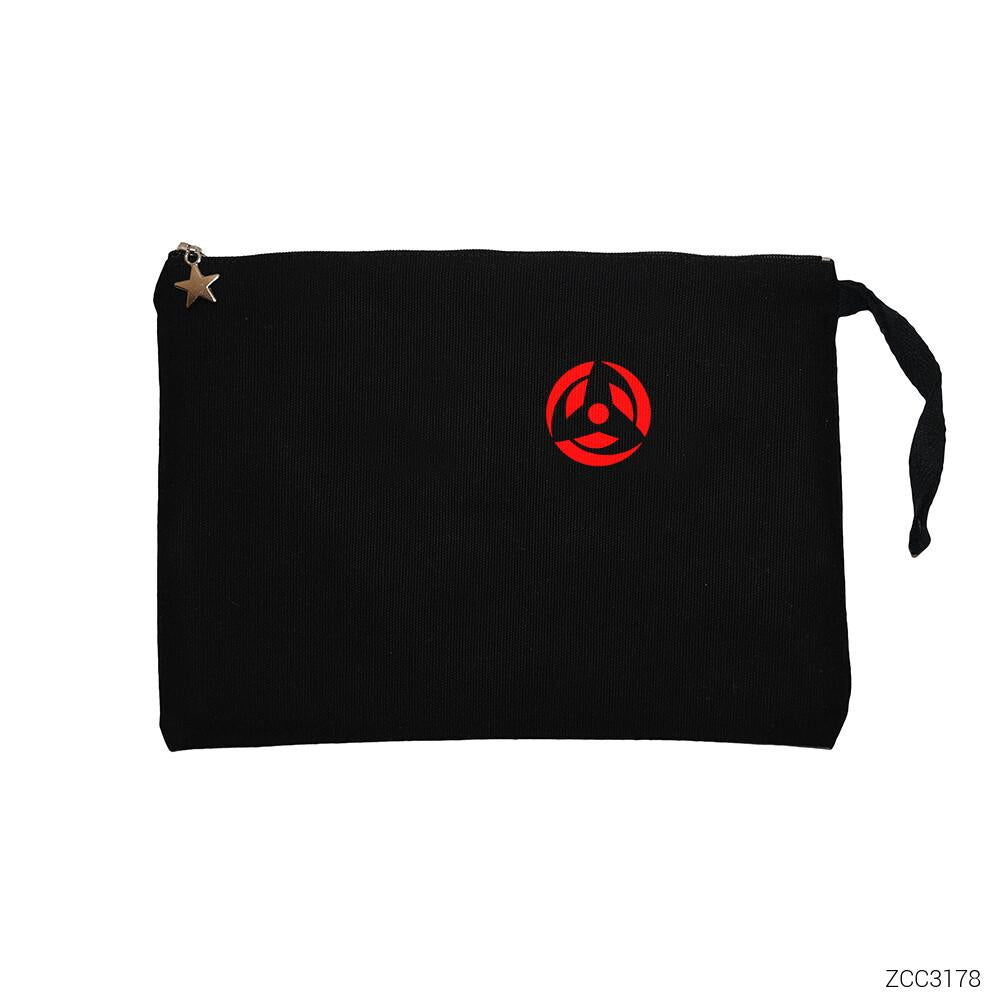 Naruto Cep Logo Siyah Clutch Astarlı Cüzdan / El Çantası