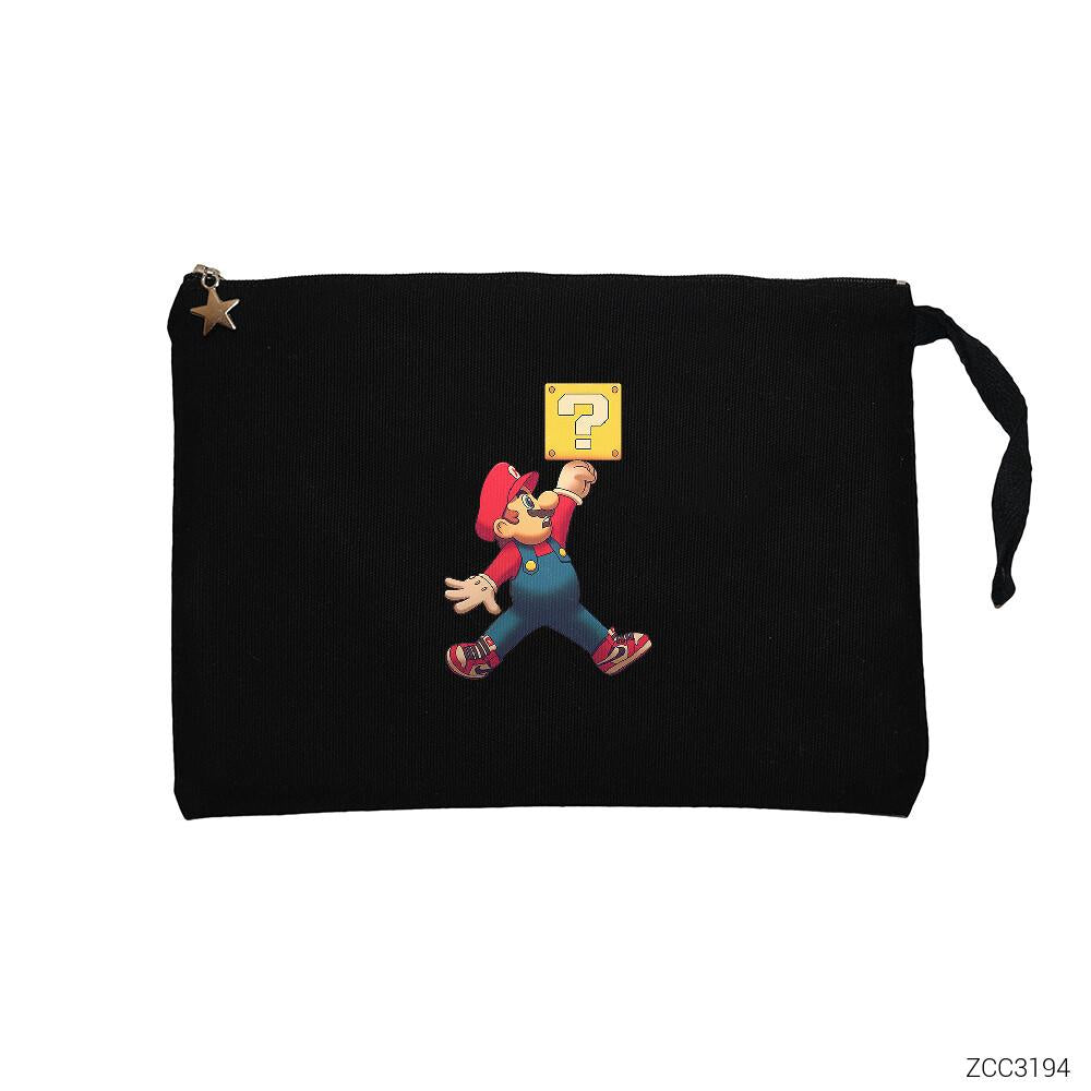 Air Mario Siyah Clutch Astarlı Cüzdan / El Çantası