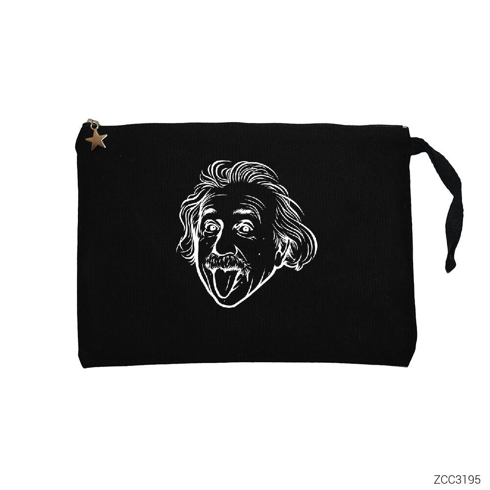Einstein Lined Siyah Clutch Astarlı Cüzdan / El Çantası