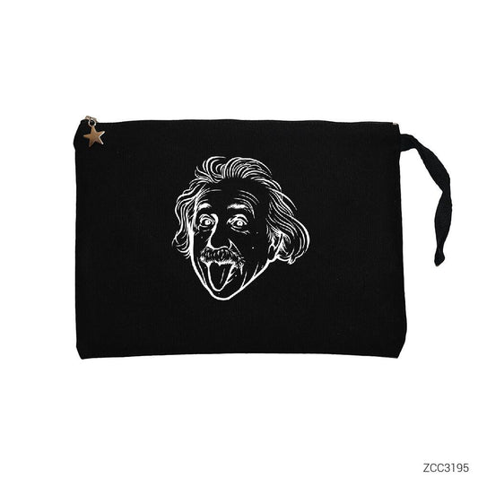 Einstein Lined Siyah Clutch Astarlı Cüzdan / El Çantası