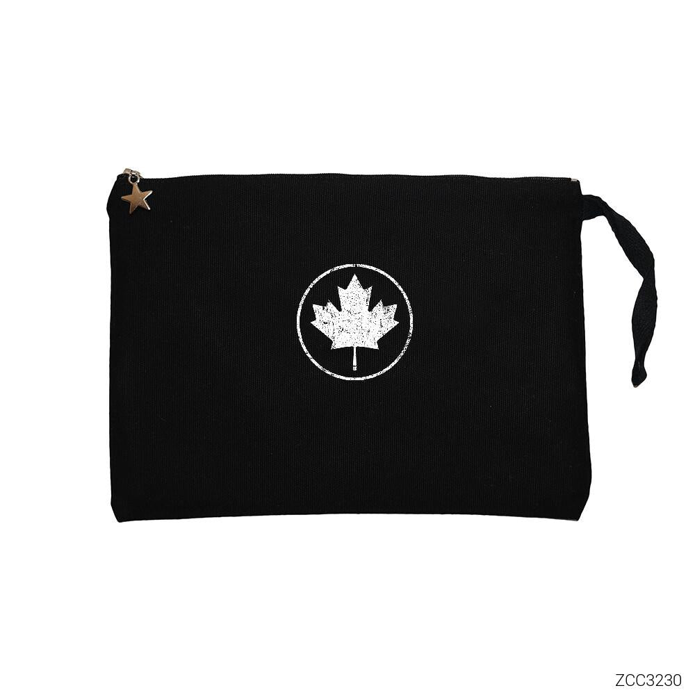 Leaf Plane Siyah Clutch Astarlı Cüzdan / El Çantası