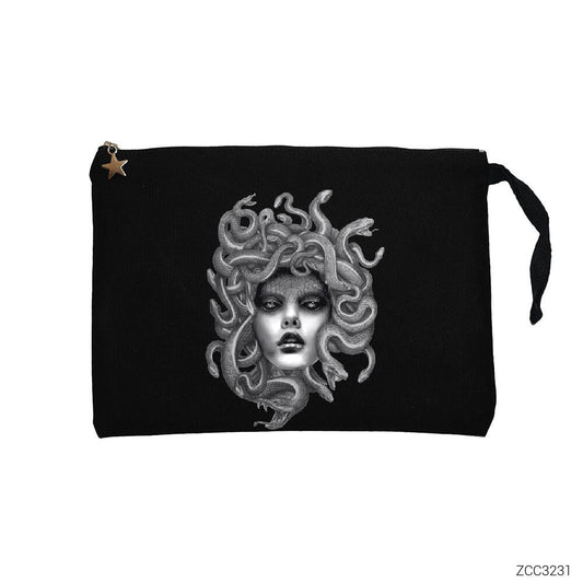 Medusa Siyah Clutch Astarlı Cüzdan / El Çantası