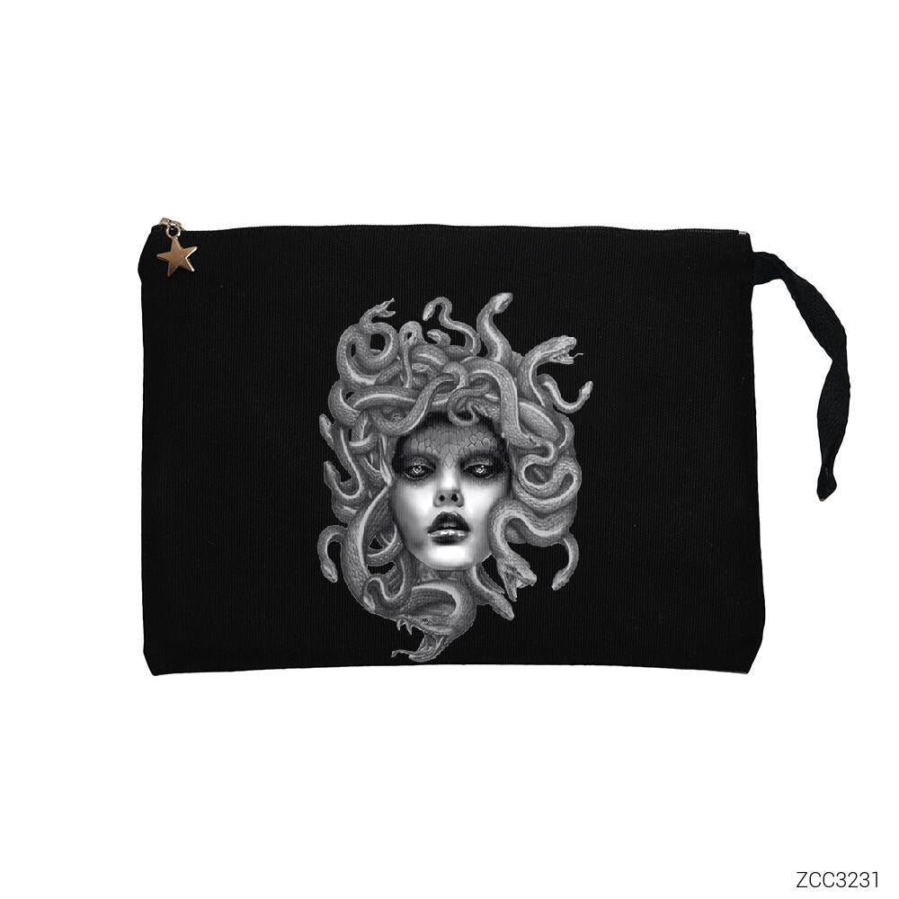 Medusa Siyah Clutch Astarlı Cüzdan / El Çantası
