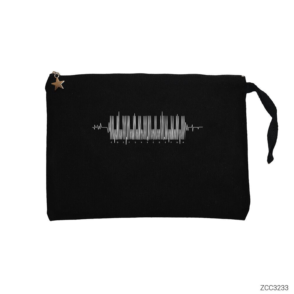Piano Beat Siyah Clutch Astarlı Cüzdan / El Çantası