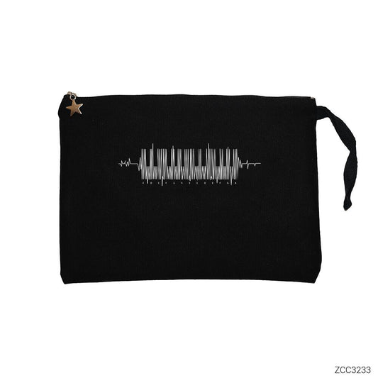 Piano Beat Siyah Clutch Astarlı Cüzdan / El Çantası