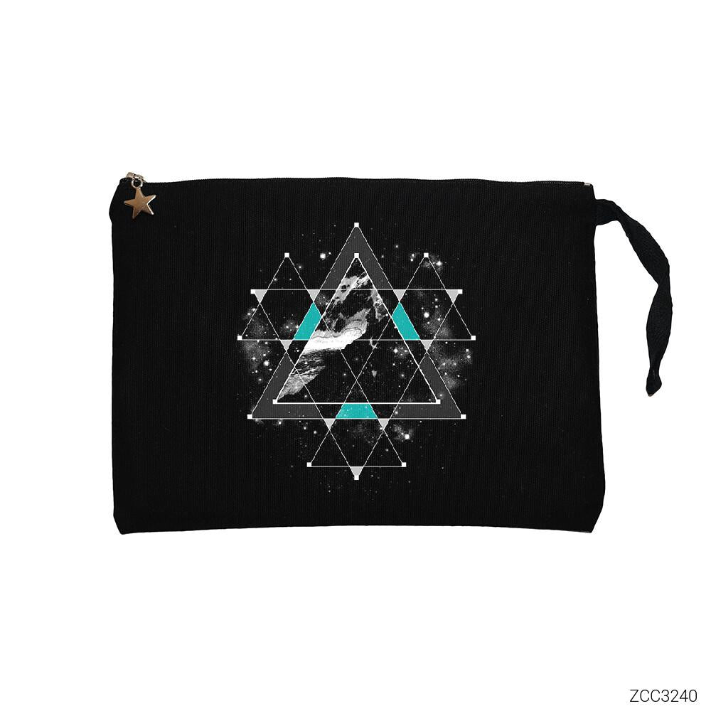 Triangle Space Siyah Clutch Astarlı Cüzdan / El Çantası
