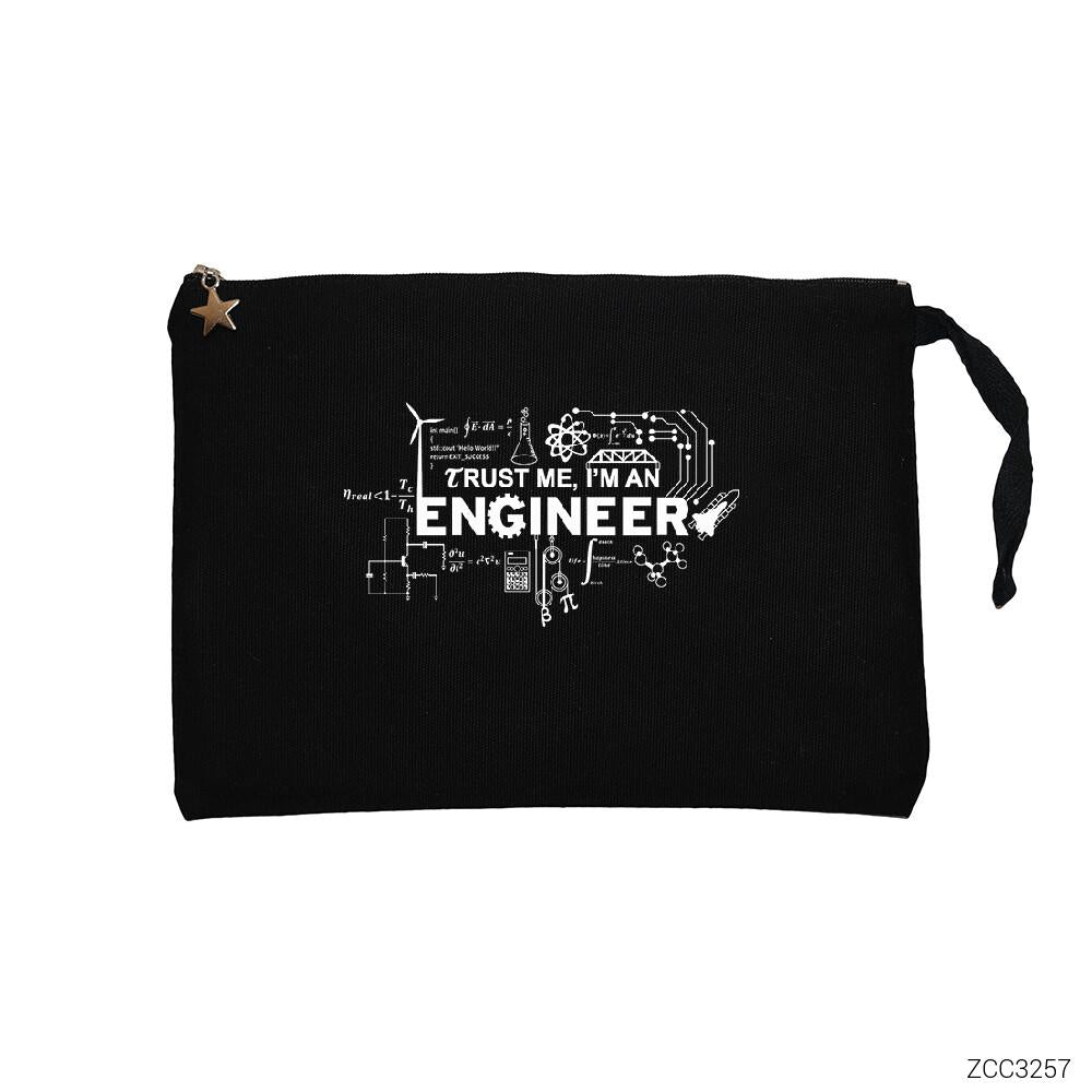 Mühendis Trust Me Siyah Clutch Astarlı Cüzdan / El Çantası