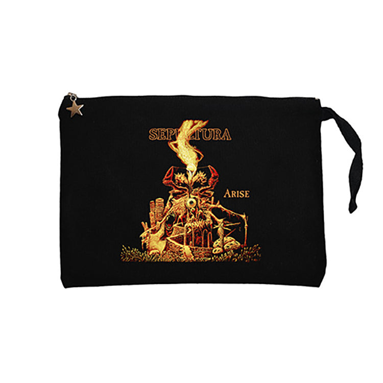 Sepultura Arise Siyah Clutch Astarlı Cüzdan / El Çantası