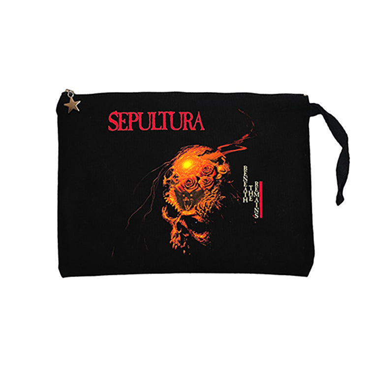 Sepultura Beneath the Remains Siyah Clutch Astarlı Cüzdan / El Çantası