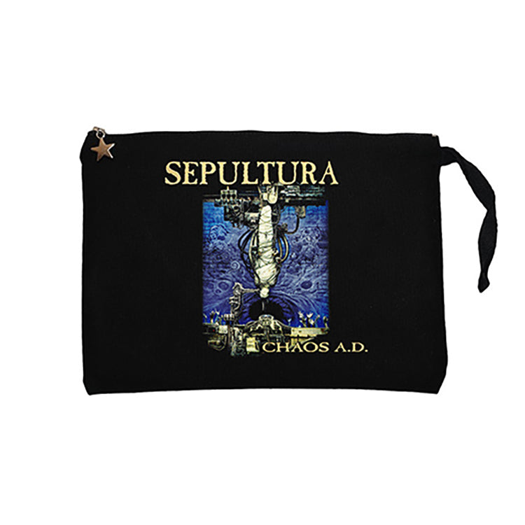 Sepultura Chaos A.D. Siyah Clutch Astarlı Cüzdan / El Çantası