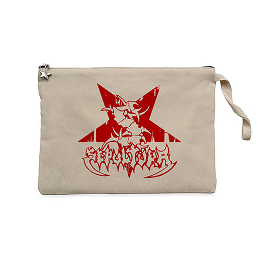 Sepultura Logo Red Krem Clutch Astarlı Cüzdan / El Çantası