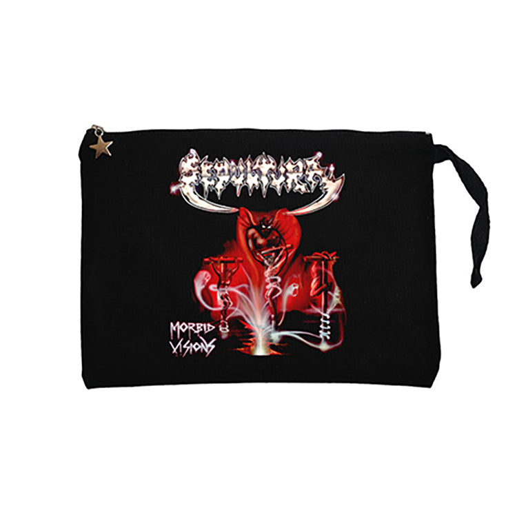 Sepultura Morbid Visions Siyah Clutch Astarlı Cüzdan / El Çantası