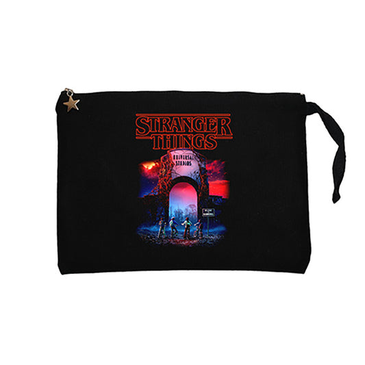 Stranger Things Universal Siyah Clutch Astarlı Cüzdan / El Çantası