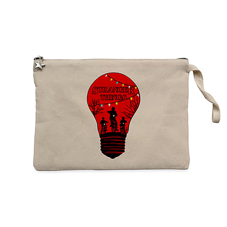 Stranger Things Lamp Krem Clutch Astarlı Cüzdan / El Çantası