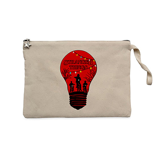 Stranger Things Lamp Krem Clutch Astarlı Cüzdan / El Çantası