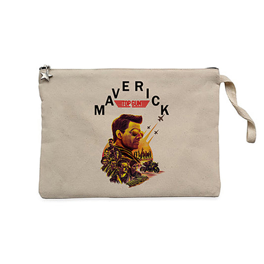 Top Gun Characters Krem Clutch Astarlı Cüzdan / El Çantası