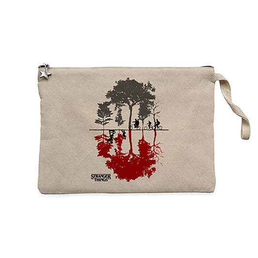 Stranger Things Tree Krem Clutch Astarlı Cüzdan / El Çantası