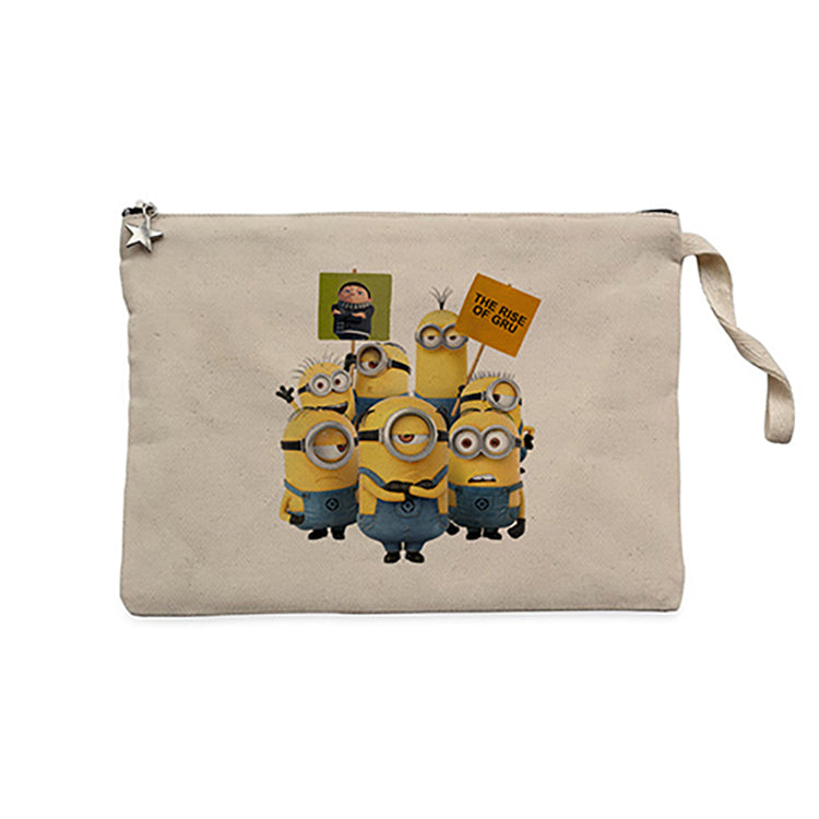 Minions Banner Krem Clutch Astarlı Cüzdan / El Çantası