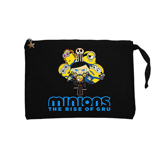 Minions Ride Bikes Siyah Clutch Astarlı Cüzdan / El Çantası