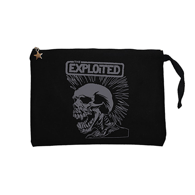 The Exploited Skull Siyah Clutch Astarlı Cüzdan / El Çantası