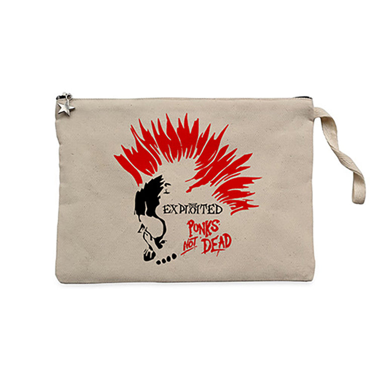 The Exploited Not Dead Punks Krem Clutch Astarlı Cüzdan / El Çantası