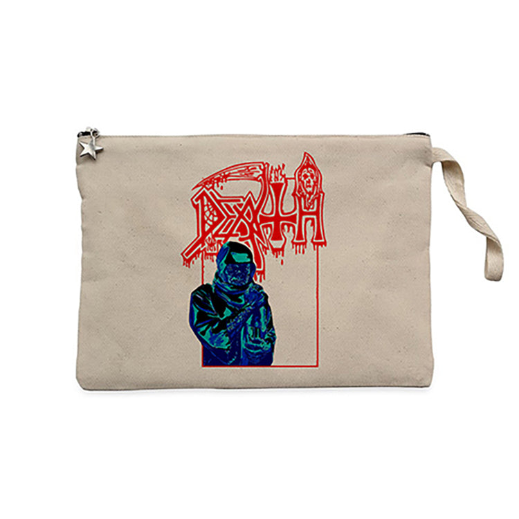 Death Lepros Krem Clutch Astarlı Cüzdan / El Çantası