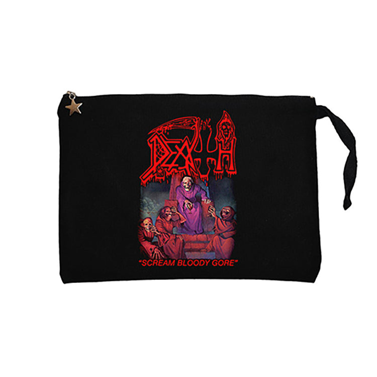 Death Scream Bloody Gore Siyah Clutch Astarlı Cüzdan / El Çantası