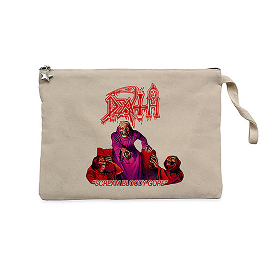 Death Scream Bloody Gore Krem Clutch Astarlı Cüzdan / El Çantası