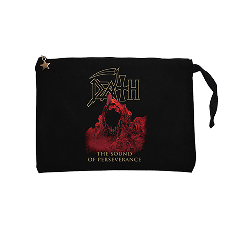 Death The Sound of Perseverance Siyah Clutch Astarlı Cüzdan / El Çantası
